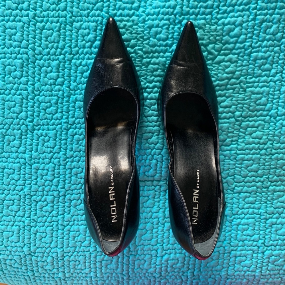 EUC Black leather high heels